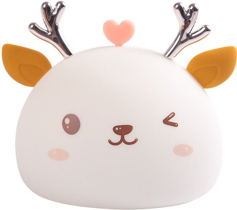 LED-Nachtlicht in Hirschform – 7 Farben – Weiches Silikon – Nachttischlampe – Leuchtendes Geschenk – Kinderzimmer (wiede...