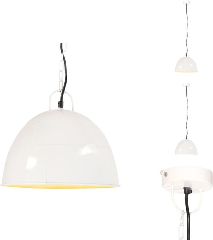 Vidaxl - Hängelampe Vintage Industriestil 25 w Weiß Rund 31 cm E27 - Hängelampe - Industrielampen - Vintagelampe - Wohnr...