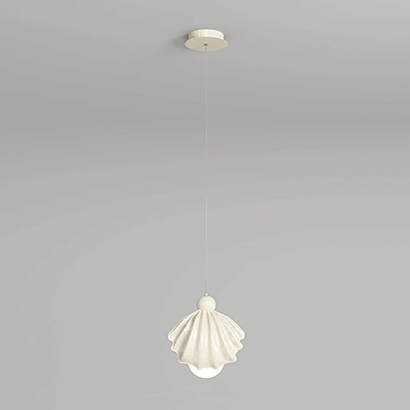 Kcvv - Cartoon Muschel Pendelleuchte, Resin Kronleuchter mit kugelförmigem Acryllampenschirm, Nachttischlampe, Moderne 5...