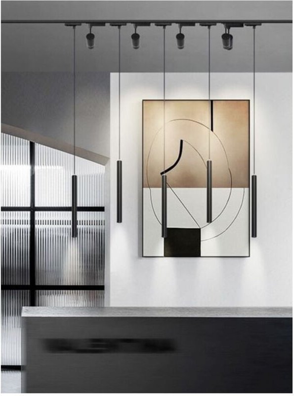 Trade Shop Traesio - Trade Shop - 3 w aussetzungs-led-fakt für binar-streck-monofase lampada LP-80 - Schwarz