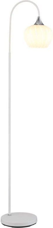 Stehleuchte Standlampe Wohnzimmerleuchte stehend Bogenleuchte Glaskugel weiß Muster, Metall satiniert opal, 1x E27 Fassu...