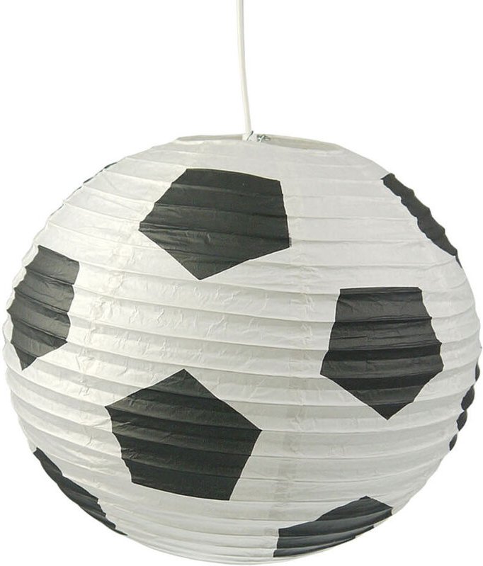 Niermann - Kinder Papierlampe fussball Motiv Lampenschirm Ø40cm mit Aufhängung & led Licht
