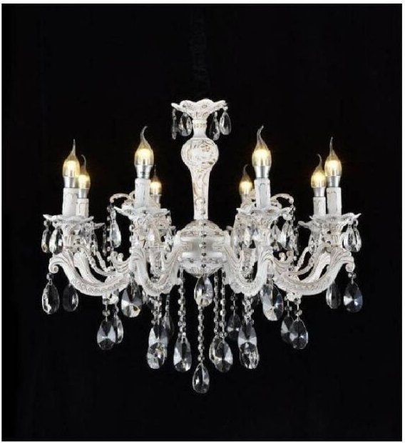 Trade Shop - klassischer deckenleuchter 8 arme E14 attack kristall-effekt-glas A01-8 -