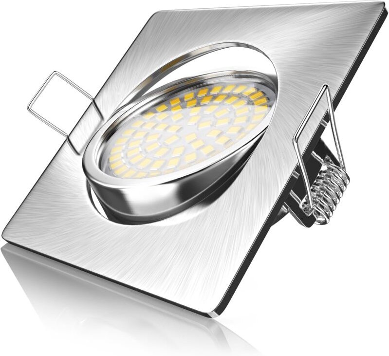 Brandson - led Einbaustrahler in Edelstahl Optik, schwenkbarer Deckenspot mit 320 Lumen / Warmweiß