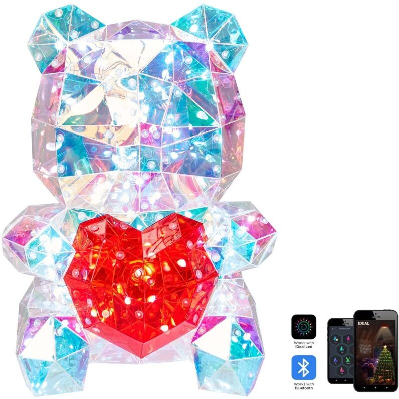 Smart led Dekoration Mehrfarbig Kunststoff 30 cm Teddybärform mit App-Steuerung mit Stromanschluss zum Aufstellen für In...