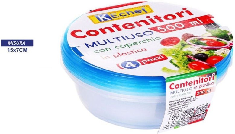 Trade Shop - set 4 multiusic in plastic 500 ml cuisine -