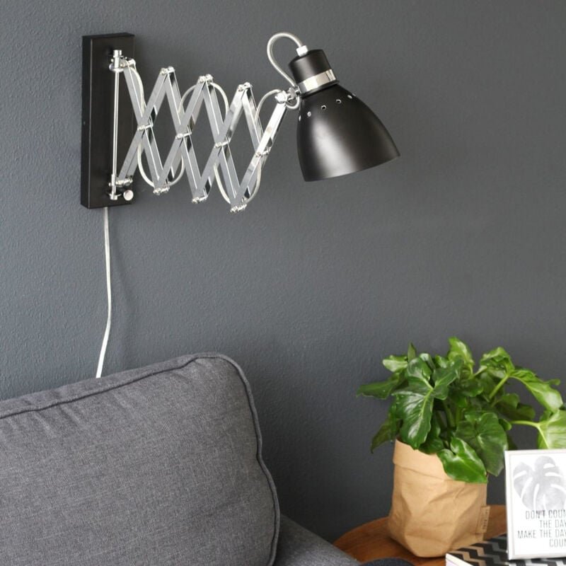 Steinhauer - wandleuchte - Spring - schwarz - metall -