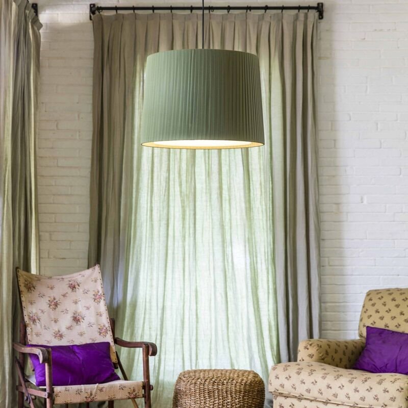 SAMBA Hängelampe schwarz/Polyesterseide grün ø450 64314-46