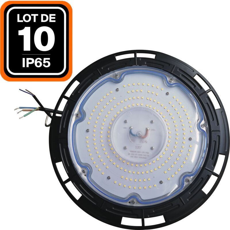 Europalamp - 10 Stück high bay ufo 150W IP65 Kaltweiß 6000K Industrie-Pendelleuchten