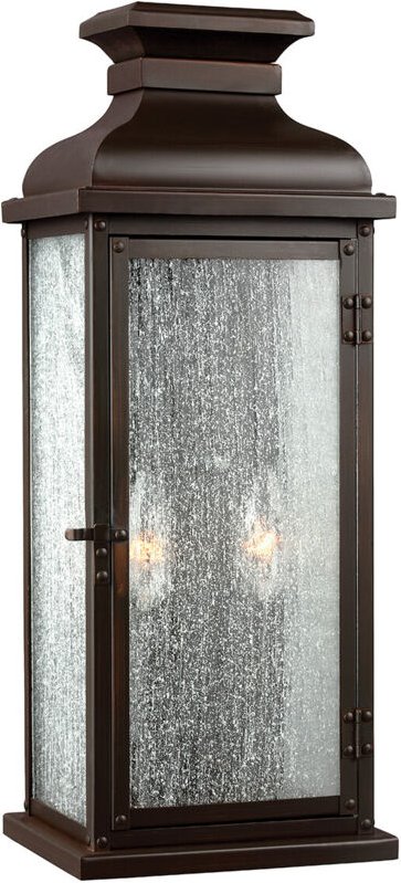 Elstead - Pediment - 2 Licht Outdoor Mittlere Wandlaterne Hell Dunkel Kupfer IP44, E14