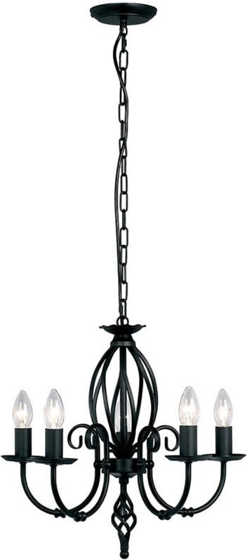 Artisan - 5 Light Chandelier Black Finish, E14 - Elstead