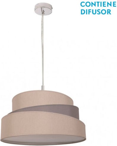 Lampe de Decke Lampenschirm 40 cm Durchmesser Grau und Taupe. 3xE27. Messungen Dimmbarx40cm.