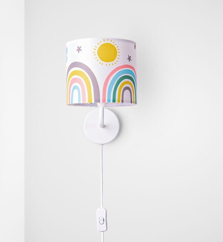 Kinderlampe Lampe Babyzimmer Regenbogen Sterne Stehlampe Tischlampe Deckenlampe Wandleuchte - Weiß, Mehrfarbig 1 (Ø18 cm...