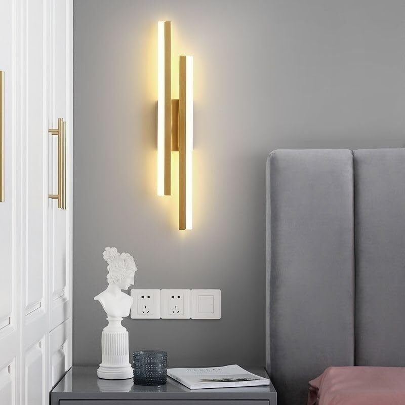 Moderne LED-Wandleuchte, 16 W, goldfarben, 3 Farbtemperaturen (3000 K/4000 K/6500 K), für Schlafzimmer und Wohnzimmer, 4...