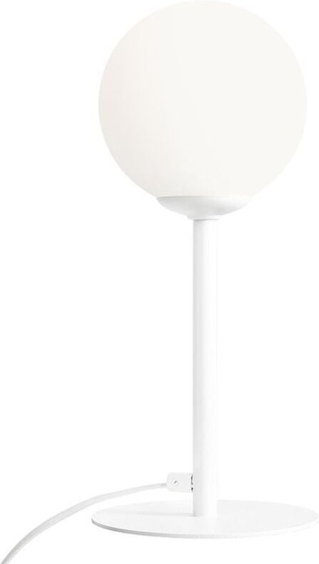 Licht-erlebnisse - Tischlampe Metall Glas 35 cm Weiß E14 rund Kugelschirm Modern Tischleuchte