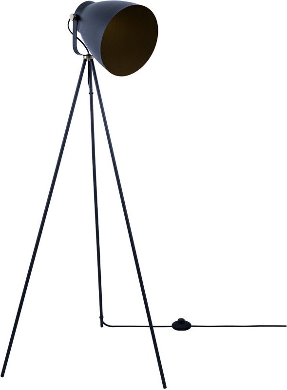 Stehleuchte Modern Wohnzimmer Pendelleuchte Industrial Scheinwerfer Design E27 Schwarz-Messingfarben, Stehleuchte - Paco...