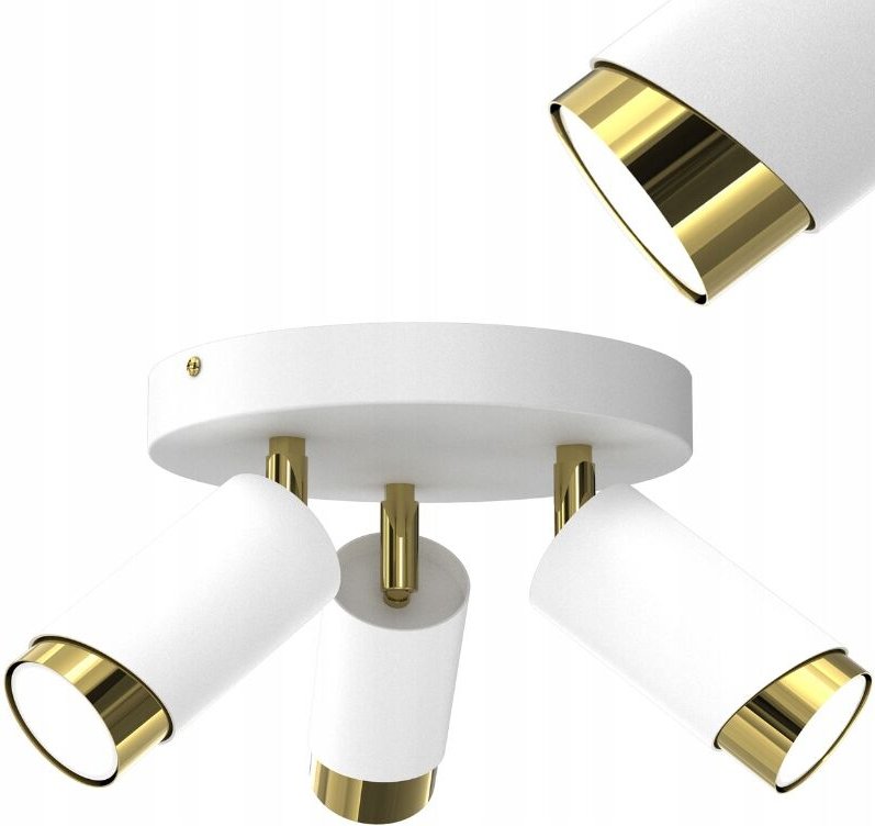 Frei. LED-Deckenleuchte, verstellbar, 3x Gu10 EWILIGHT Bevel, weiß