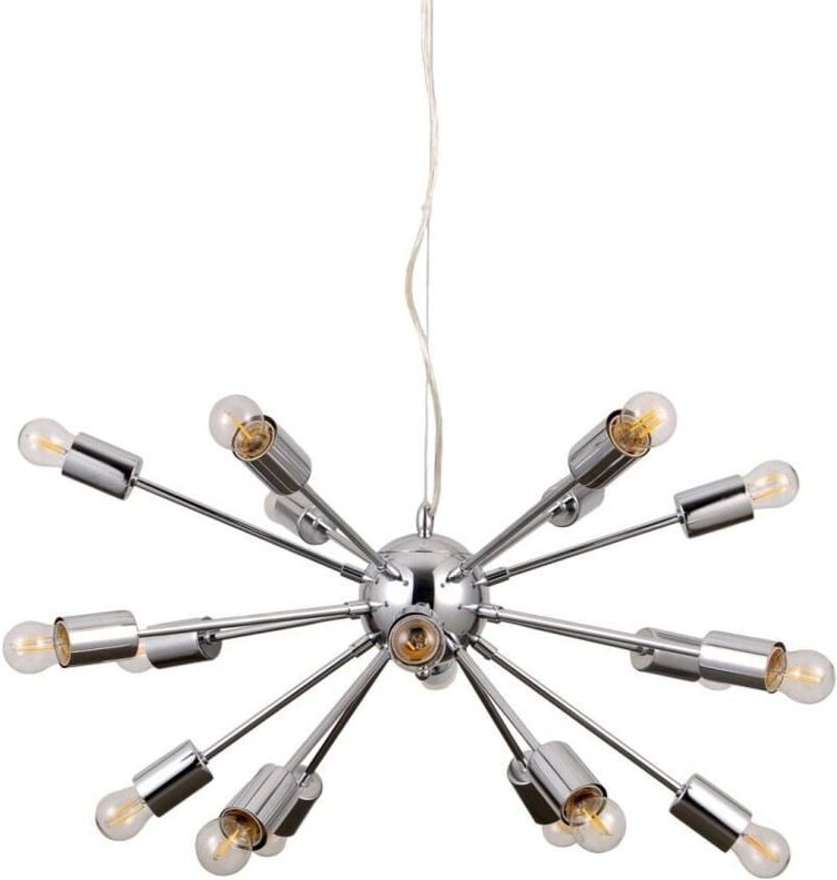 Theo - Moderner hängender Anhänger Chrom 18 Licht, E27 - Italux