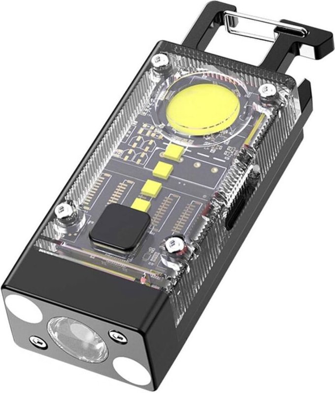 Schlüsselanhänger-Taschenlampe, Schlüsselanhänger-Arbeitsleuchte mit Solarpanel und 6 Leuchtmodi, Mini-Schlüsselanhänger...