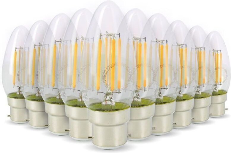 Los mit 10 LED-Lampen Flame Filament 4w 40W Base B22 warmweiß 2700K