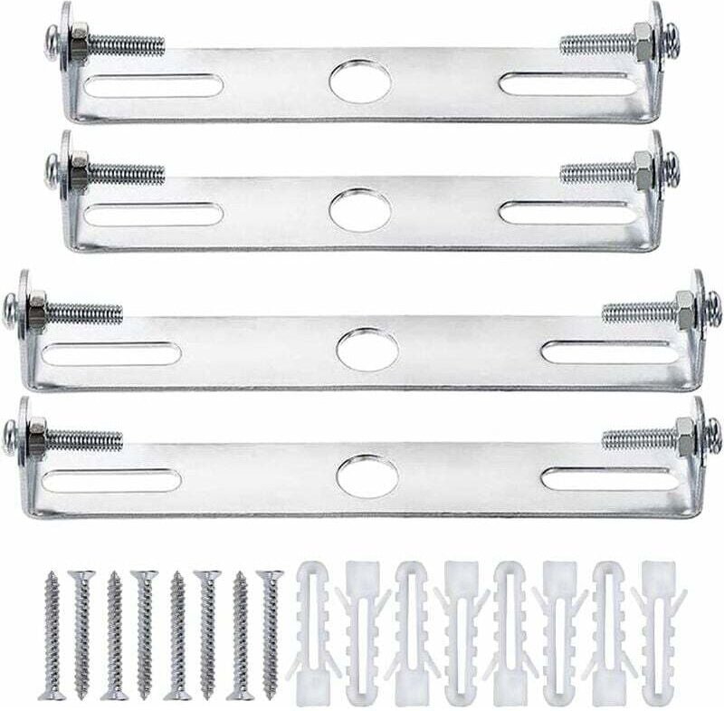 4er-Pack Deckenleuchte, Deckenrosette, Kronleuchter-Universal-Lichthalter in Silber mit Schrauben und Muttern, Deckensoc...