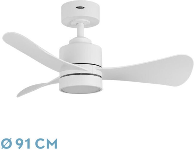 Fabrilamp - Abrila -Ventilator dc zepelin Farbe White mit threeblades with 6 einstellbare Geschwindigkeiten with 3 Tempe...