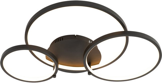 Intelligente Deckenleuchte schwarz 3-flammig mit Fernbedienung - Rondas