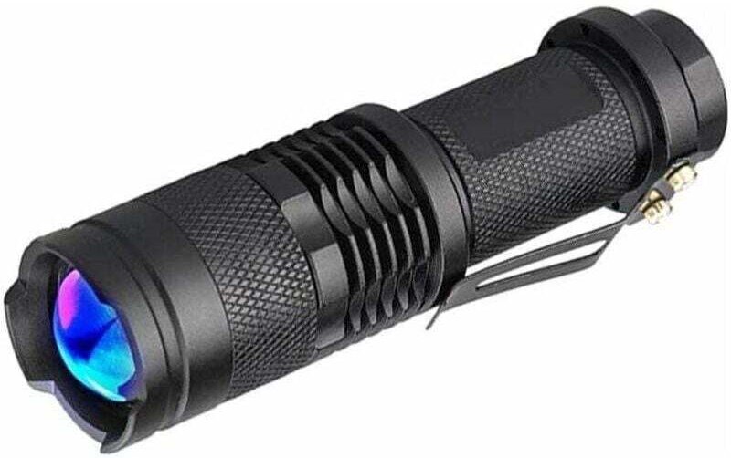 UV-Taschenlampe – 365 nm – Ultraviolette LED-Taschenlampe – Schwarzlicht – Zoomfunktion – Für Geldscheindetektoren – Dok...