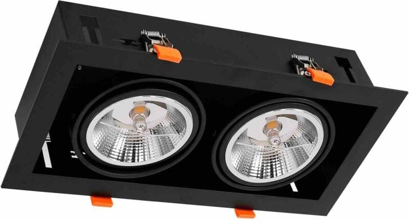 LED-Deckeneinbauleuchte PLAZA schwarz 2xAR111 GU10 Milagro 4742