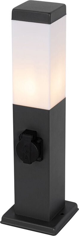 Qazqa - Steh-Außenleuchte dunkelgrau 45 cm mit Fassung IP44 - Malios