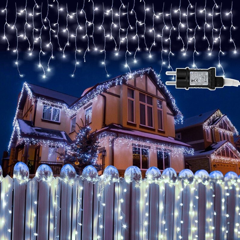 Thumbnail - LED-Lichterkette Eisregen LED-Lichtervorhang für Außen Innen Lichterkettenvorhang mit 8 Modi IP44 Wasserfest Weihnachtsd...