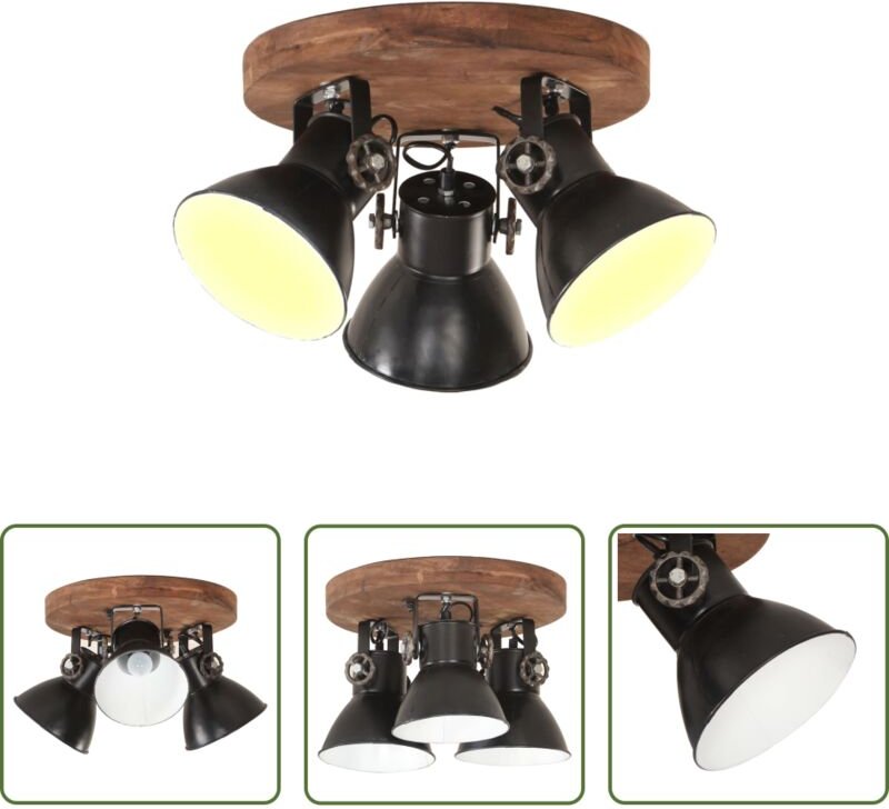 vidaXL Eisen Lampe - Deckenlampe Industriestil 25 W Schwarz 42x27 cm E27