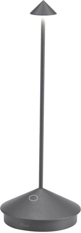 Pina Pro Dark Grey wiederaufladbare und dimmbare kabellose LED-Tischleuchte Zafferano