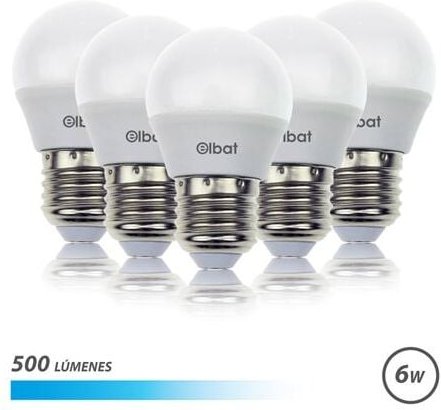 Thumbnail - Elbat pack 5 led birnen g45 - 6w - 500lm - e27 - kaltes licht - farbe white