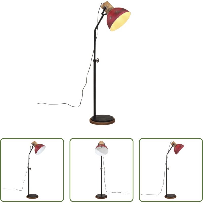 Industriestil - Stehleuchte 25 W Rot 30x30x100-150 cm E27