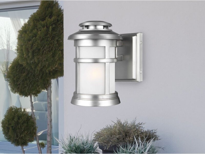 Thumbnail - Newport Outdoor 1 Lichtwandlaterne, lackierter gebürsteter Stahl, IP44, E27 - Elstead