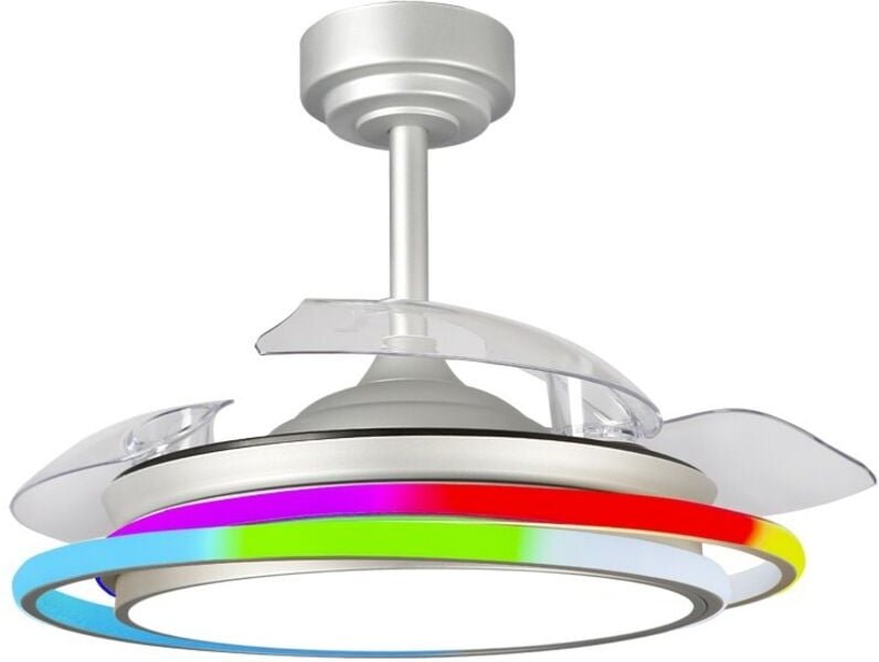 Antila rgb Grauer LED-Lüfter 65W 6500Lm cct Dim