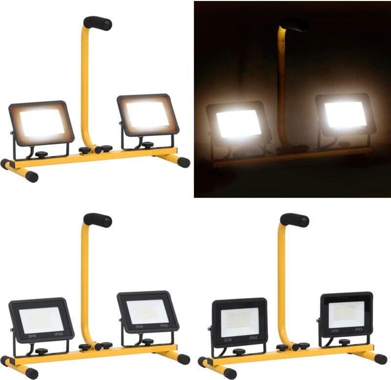 LED-Fluter mit Handgriff 2x30 w Warmweiß - led Flutlicht - led Flutlichter - Home & Living - Schwarz