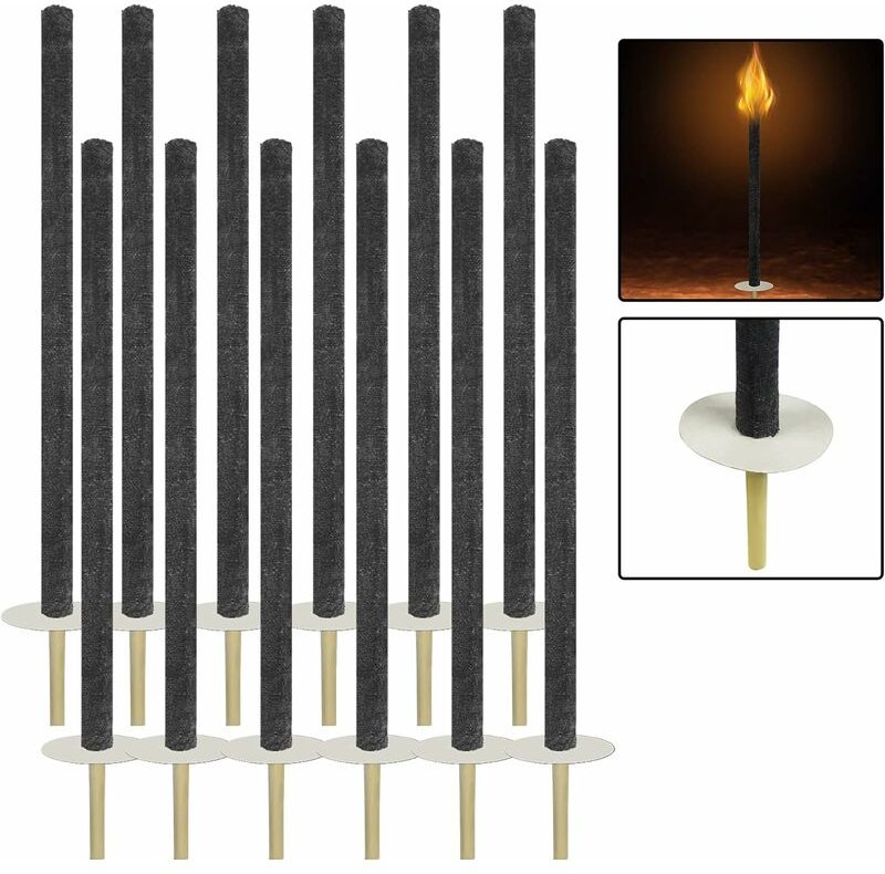 Fackeln für Draußen, Fackeln Brennzeit 100 min, Wachsfackeln mit 12cm Griff Fackeln für Fackelwanderung Fackel für Nacht...