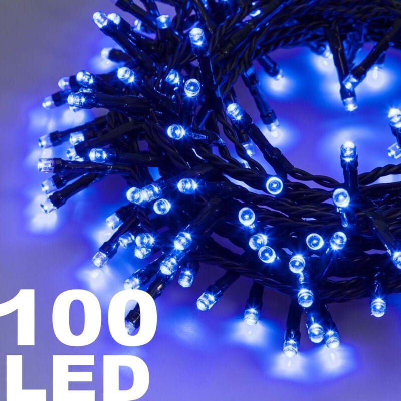 Thumbnail - Trade Shop Traesio - Trade Shop - catena luminosa 100 luci led lucciole luce blue mit kontroller 8 functionen -