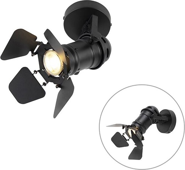 Industriestudio Spot schwarz GU10 mit Klappen - Film