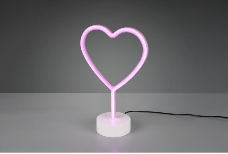 Iperbriko - Moderne Tischlampe Heart Led Pink L20 cm Heart Trio Lighting