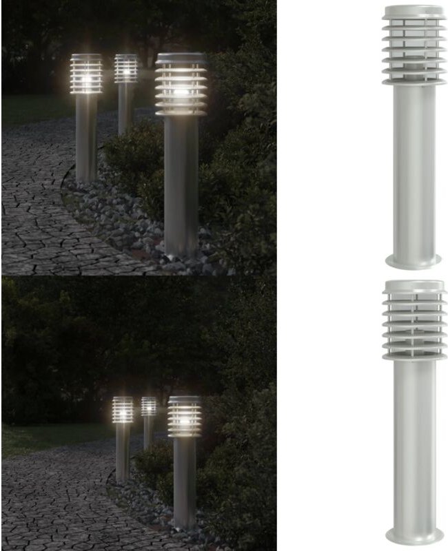Wegeleuchte Silbern 60 cm Edelstahl - Wegeleuchte - Edelstahl - Außenstehleuchte - Gartenlampe - led Lampe - Home & Livi...