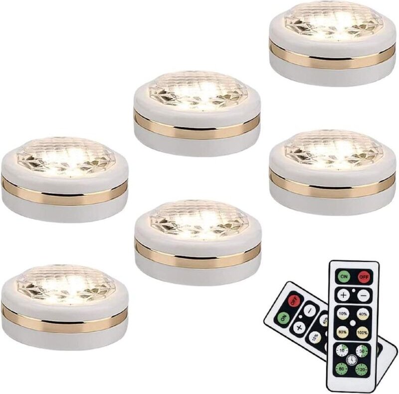 Thumbnail - Crediri 6er-Pack kabellose LED-Leuchten mit Fernbedienung