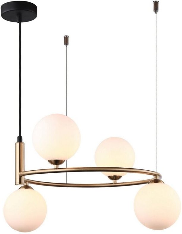 Amily - Moderner hängender Anhänger Golden 4 Light mit weißem Farbton, G9 - Italux