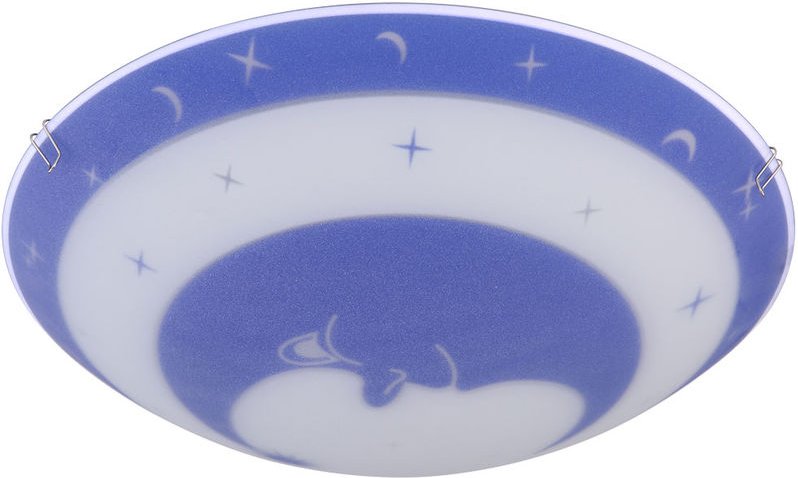 Etc-shop - Deckenleuchte Kinderzimmer Glas Kinder Schlafzimmerleuchte Sterne Baby Kinderleuchte Deckenlampe Mond blau, M...