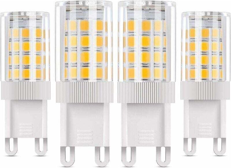 G9 LED-Lampe, 5 W (entspricht 50 W Halogenlampen), 4er-Pack, warmweiß (3000 K), 360° Abstrahlwinkel, AC 85–220 V, 360 lm...