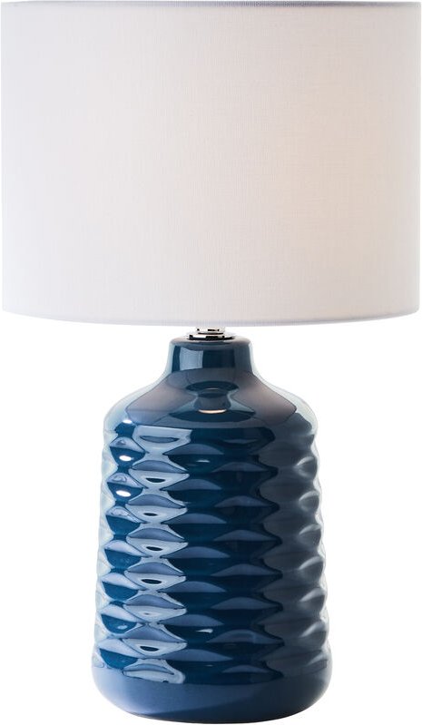 Thumbnail - Brilliant - Ilysa Tischleuchte 42cm blau/weiß, Keramik/Metall/Textil, 1x D45, E14, 40 w