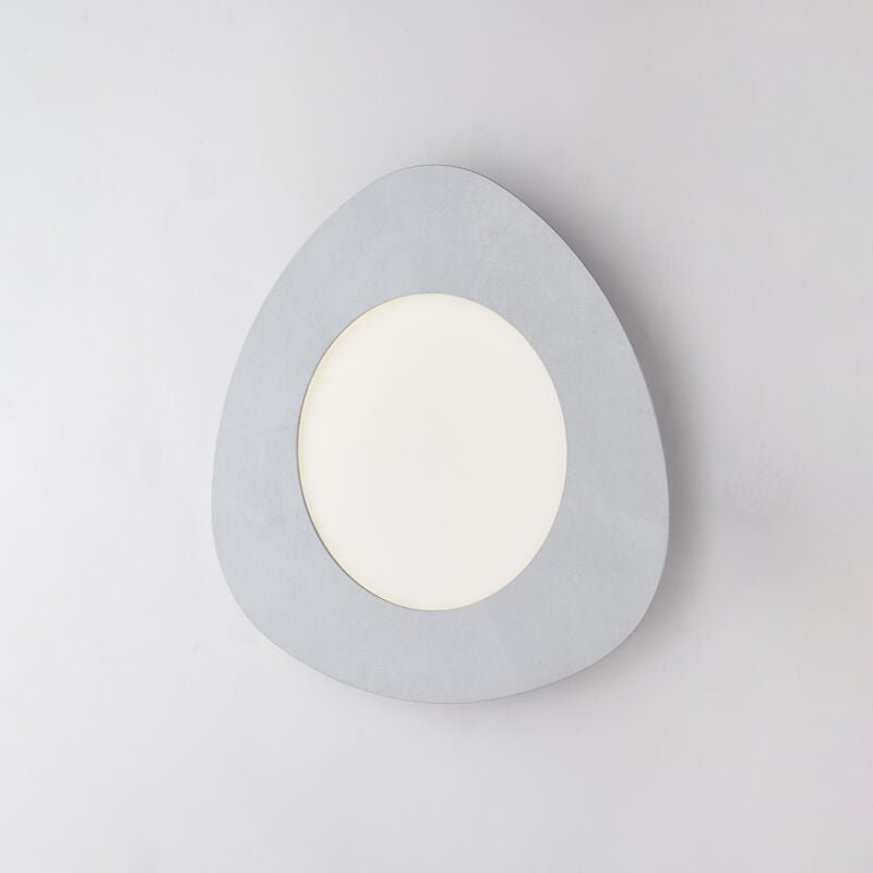 Belight - Plafoniera triangolare in metallo laccato con decorazione argento antico e led integrato H.5 - ø 40