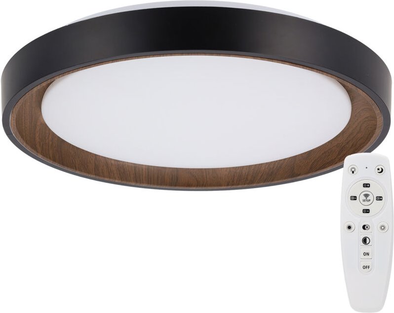 Dekorative LED-Deckenleuchte, 36 W, CCT 3000–6000ºK (Einstellbar Lichtton), Fernbedienung, schwarzes Finish